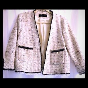 Zara Woman Cotton Candy Boucle Jacket